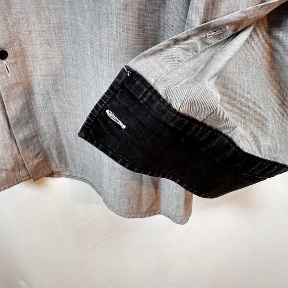 7 Diamonds Men’s Grey Button Down Shirt XL Contrast Trim Cotton - Picture 7 of 7